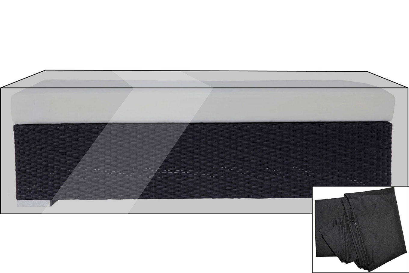 OUTFLEXX Housse de protection Premium pour tabouret 133x70x30cm : 2392-17, 2393-17, 2511-17, noir, résistant à l'eau 7797__1
