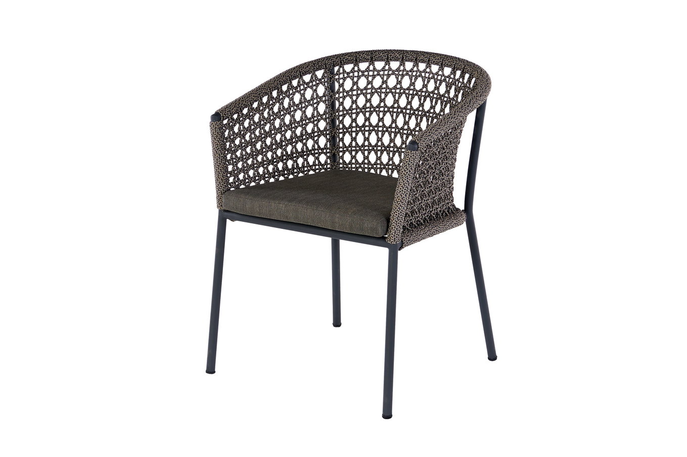 Fauteuil de salle à manger OUTFLEXX Zui, gris clair, Alu/Rope, 66 x 64 x 85 cm, coussin avec fermeture éclair inclus 23538__1