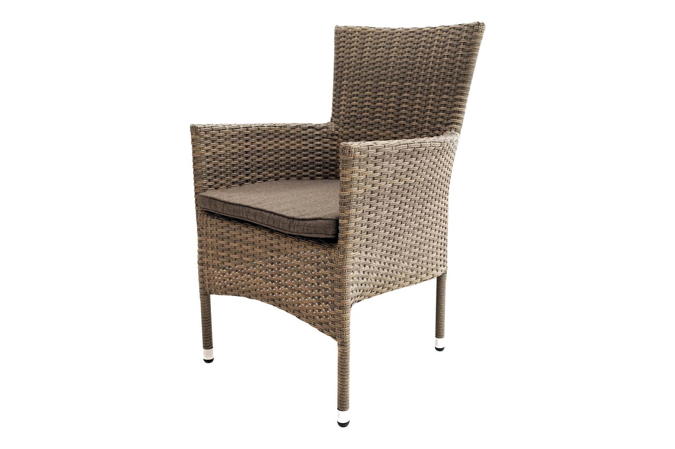 OUTFLEXX Rabida Basic Fauteuil empilable, champagne chiné, résine tressée, 59 x 62 x 92 cm, avec coussin 20155__1