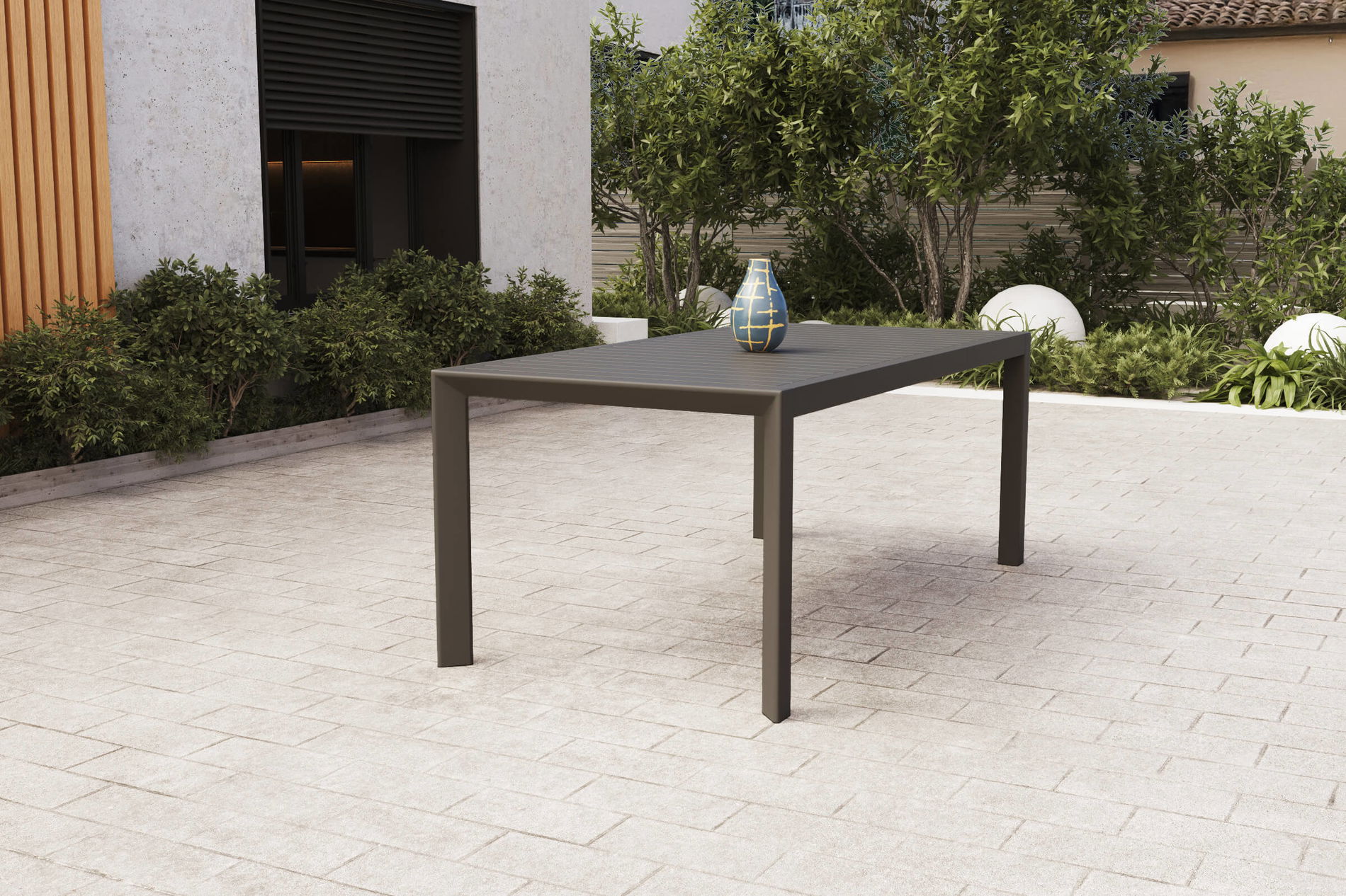 VILLANA Sylvania Table extensible, anthracite, aluminium, 130/180x90cm, avec mécanisme d'extension 21649__1