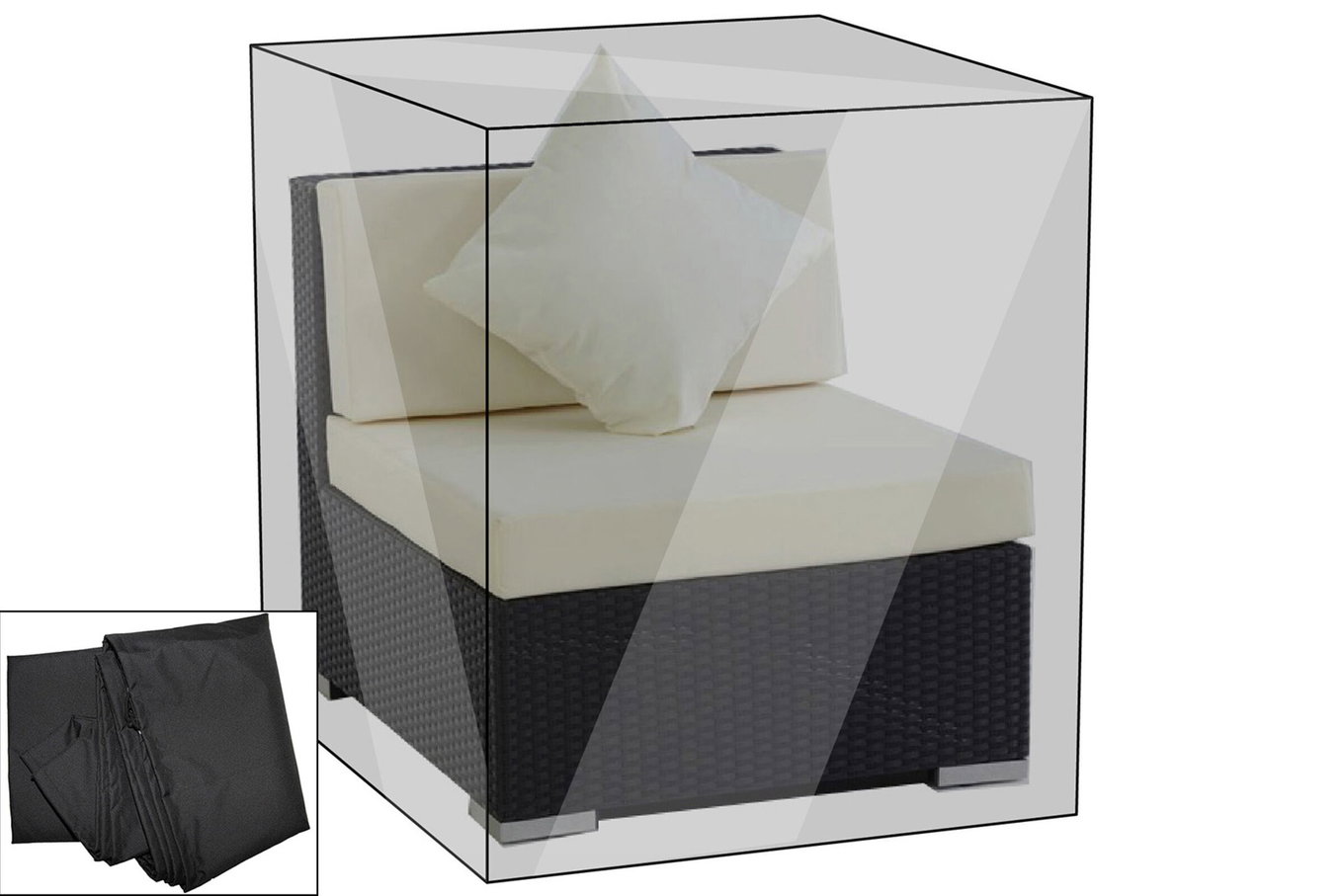 OUTFLEXX Housse de protection Premium convenant par ex. pour theBox élément central, noir, 72x87x68 cm, résistant à l'eau 7956__1
