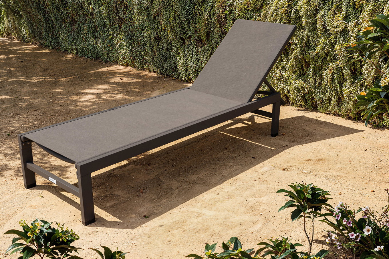 OUTFLEXX Boston Bain de soleil, anthracite mat/noir, Alu/Textilène, 190 x 62 cm, Dossier réglable 20394__1