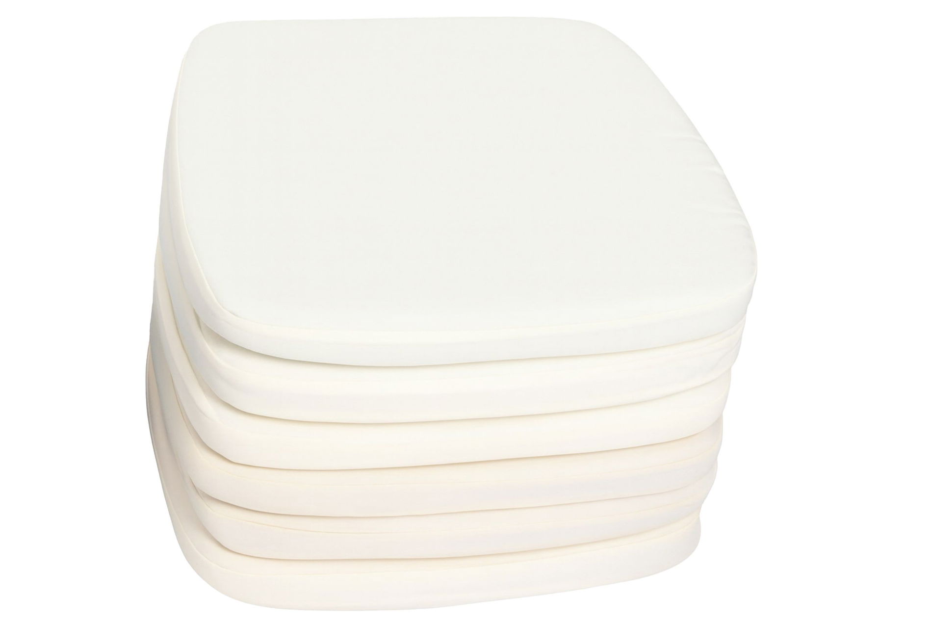 OUTFLEXX Lot de 6 coussins d'assise pour chaises, crème/blanc, résistant à l'eau