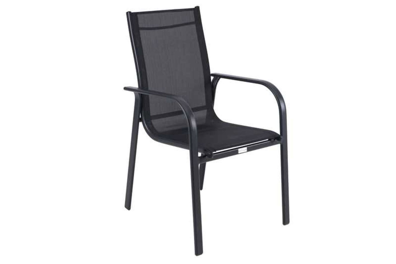 Chaise empilable OUTFLEXX, anthracite mat/noir, alu/textilène, thermolaquée 20361__1