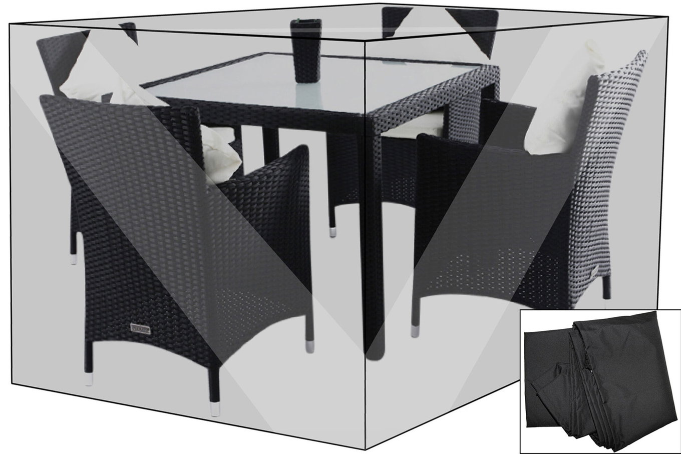 OUTFLEXX Housse de Protection Premium pour Ensembles de Salle à Manger de Jardin, noir, 178x124x83cm, résistant à l'eau 7934__1