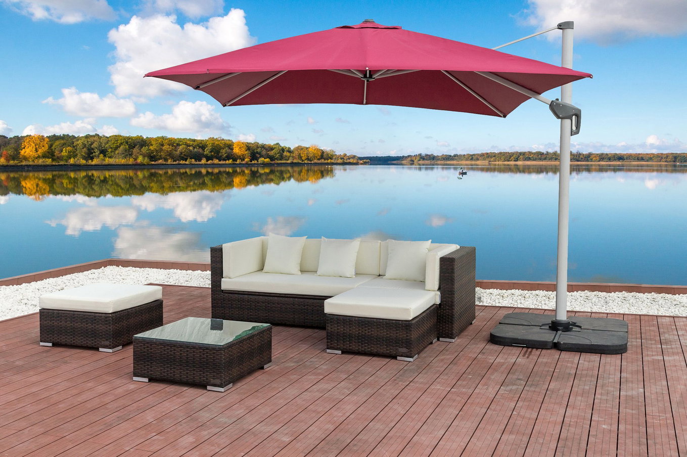 OUTFLEXX salon de jardin, marron marbré, 5 pers, résine tressée, coffre à coussins imperméable, table d'appoint incluse 16068_BOX_B__1