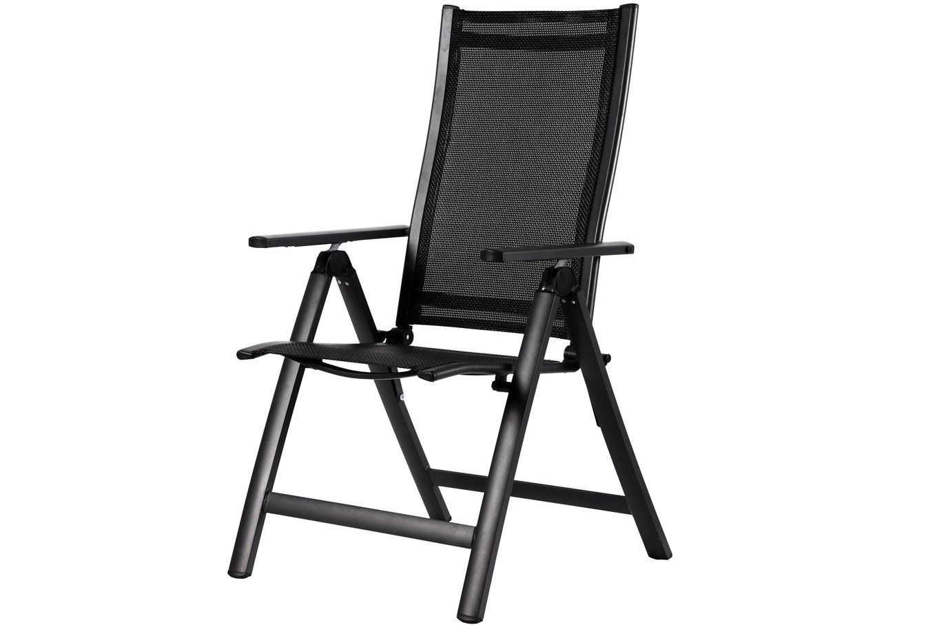 OUTFLEXX Chaise pliante, anthracite mat/noir, Alu/Textilène, 60x70x106cm, réglable en 7 positions 18341__1