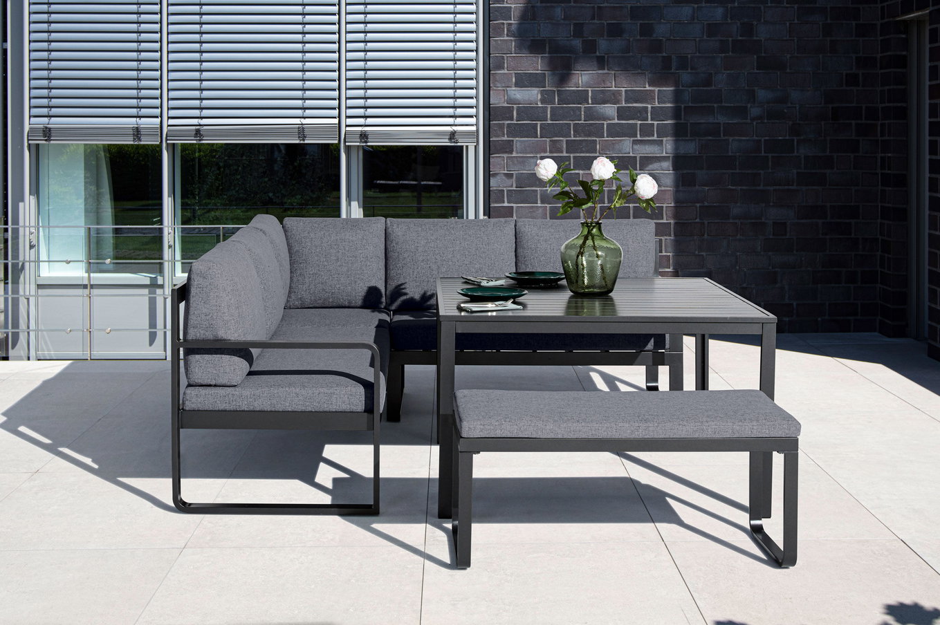 KETTLER Ocean Salon repas, anthracite/gris, 223 x 200 cm, coussins inclus, 0320831-7100 18161__1