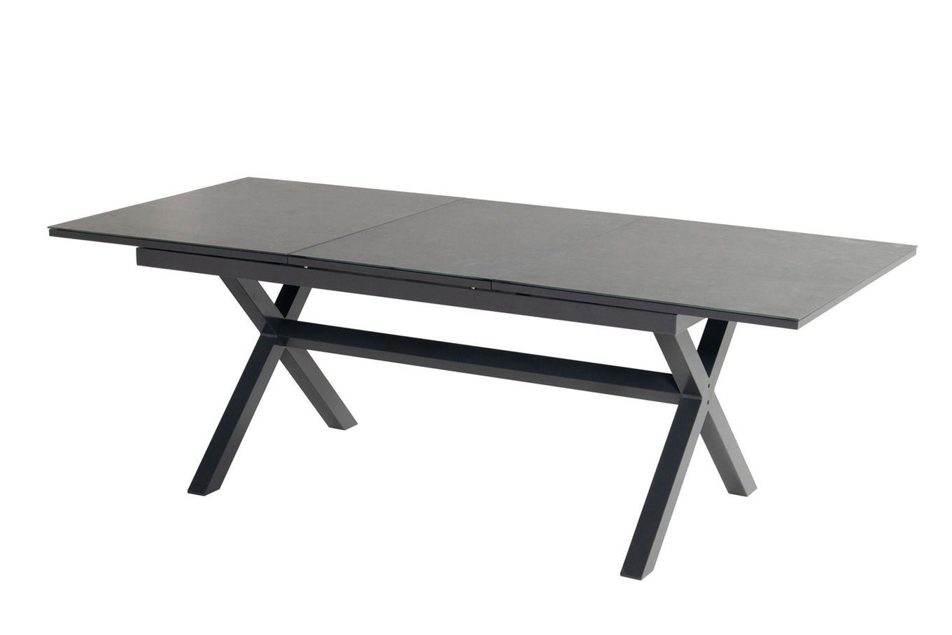 HARTMAN Xanadu Table extensible, xerix, Alu/Vitrocéramique, 160/220x100cm, piètement X 22435__1