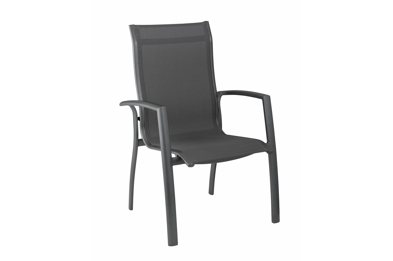KETTLER Legato Curve Fauteuil empilable, anthracite, Alu/Textilène, 0302302-7000, empilable 22520__1