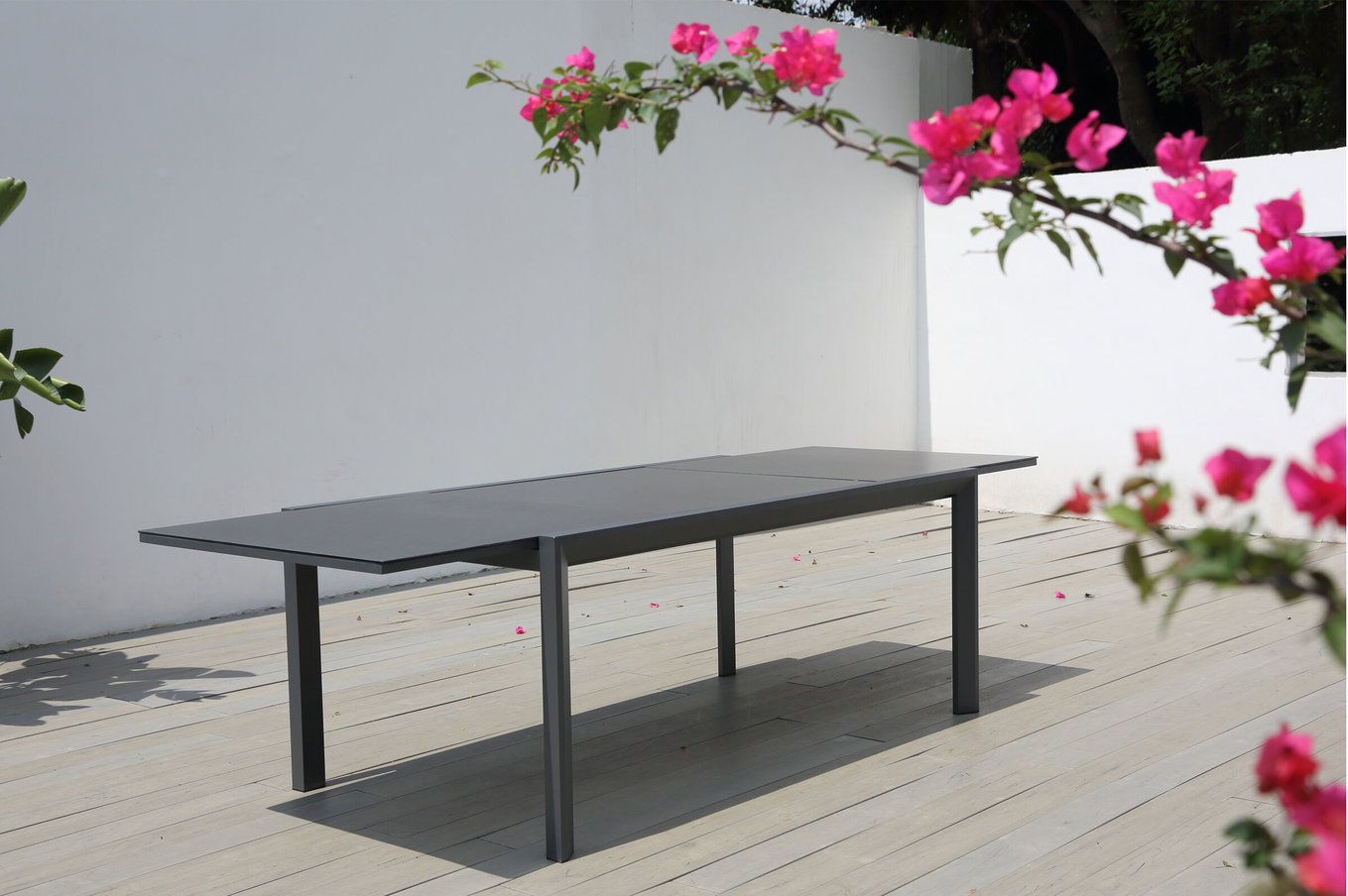 OUTFLEXX® Grawford Table à manger, anthracite, Aluminium/ Plateau vitrocéramique, 180/270x100 cm 23555__1