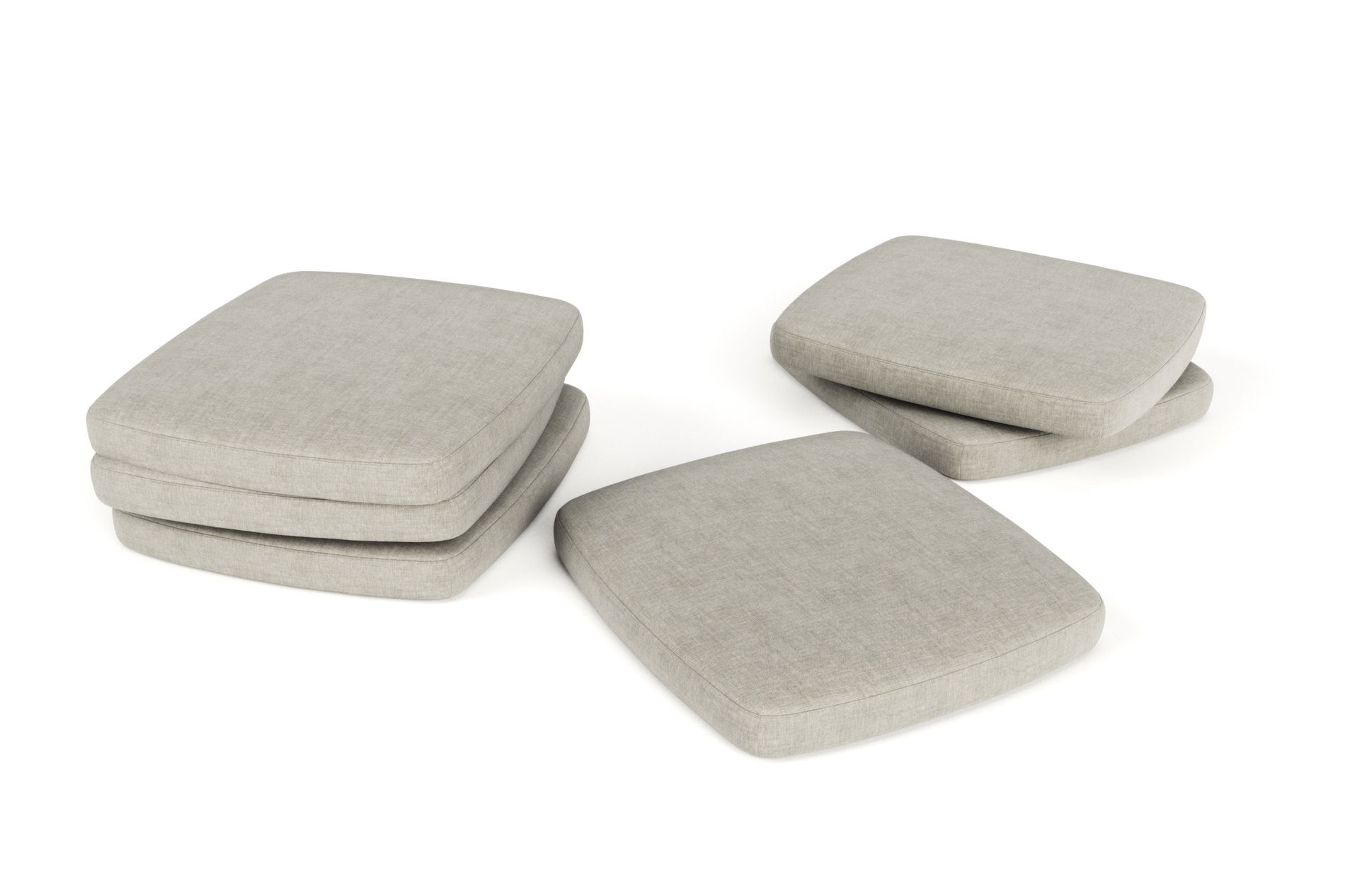 OUTFLEXX Coussin d'assise lot de 6, desert/beige, 51 x 51 cm