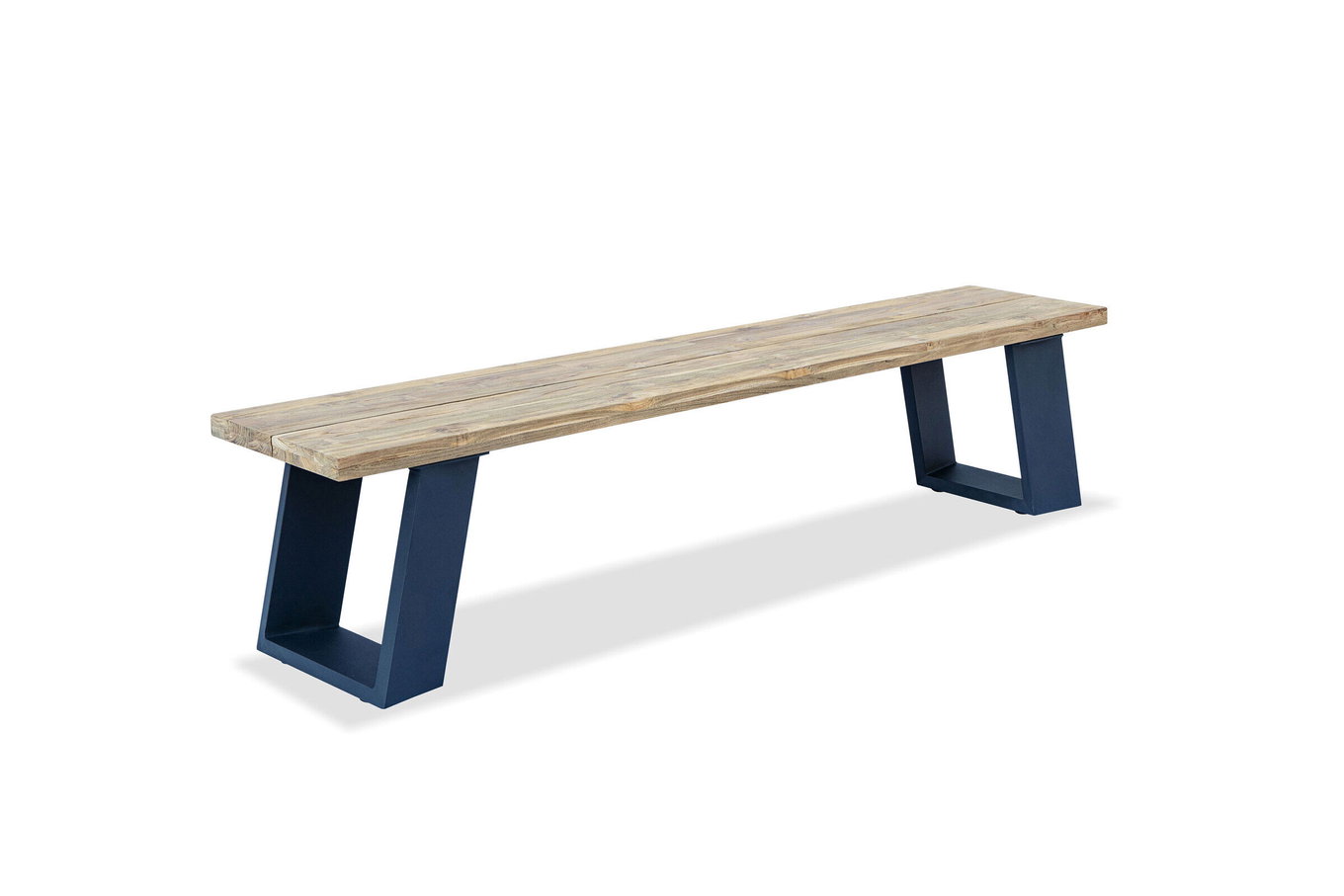 Banc OUTFLEXX, gris foncé/naturel, alu/teck recyclé, 240x100x45cm, avec bord naturel, produit certifié FSC® 20317__1