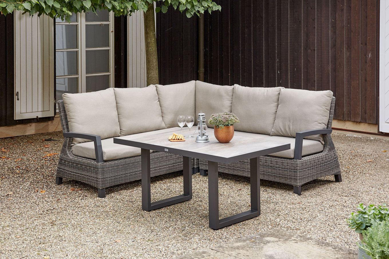 SIENA GARDEN Corido salon de jardin, charcoal, Alu/tressage Gardino®, 5 personnes, table basse 140x85cm 21506__1