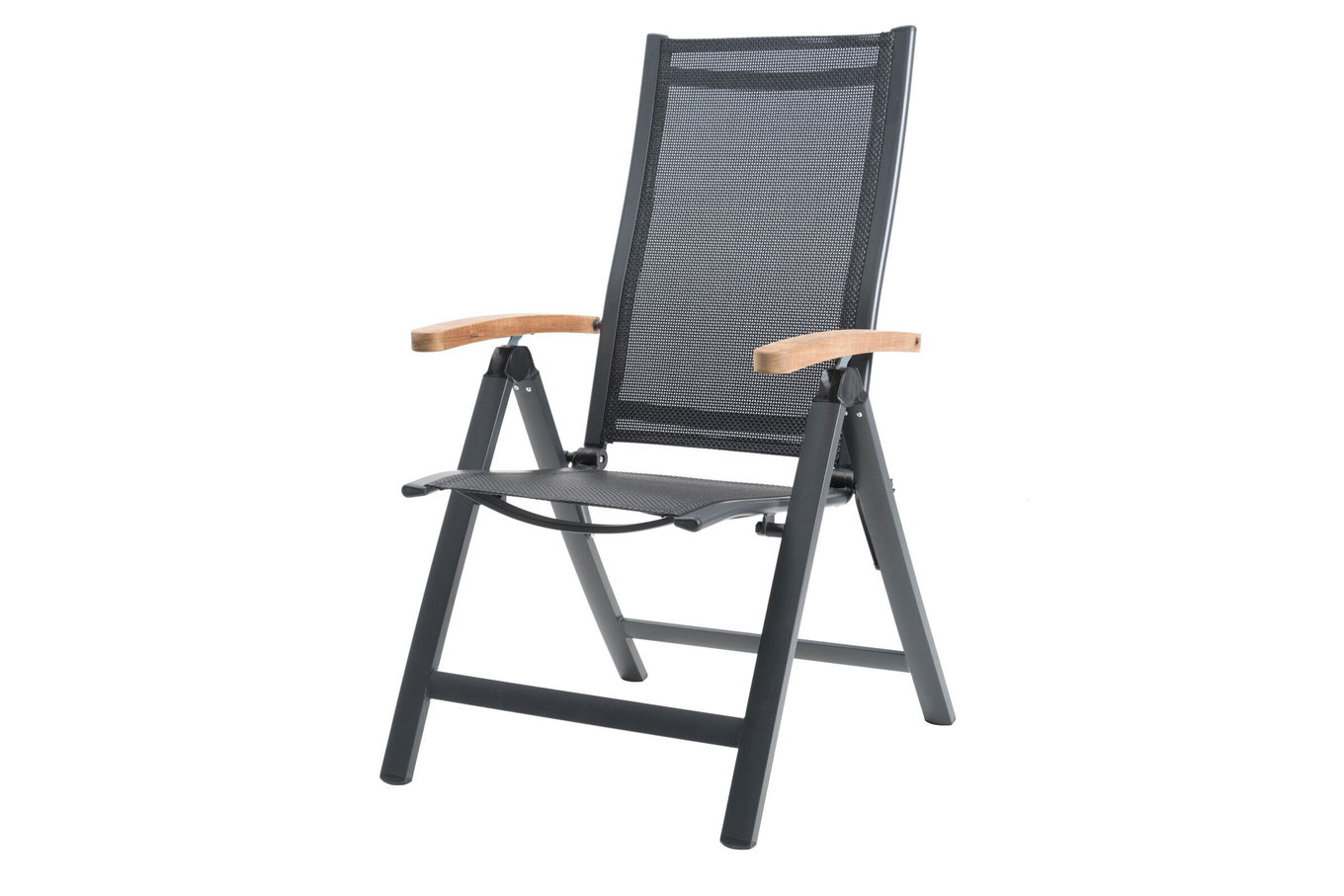 Chaise pliante OUTFLEXX, anthracite mat, aluminium/teck, 69x59x106cm 21781__1
