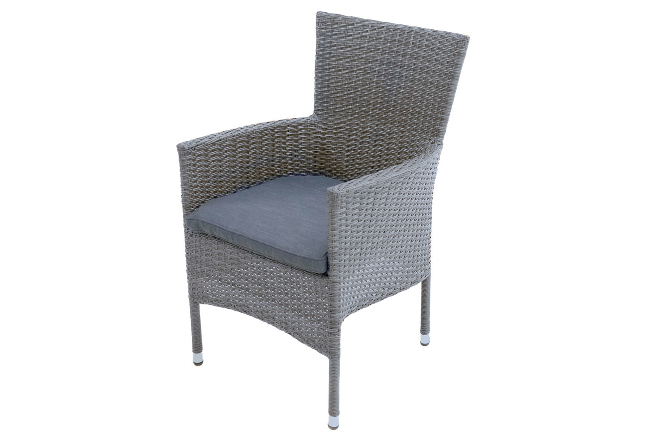 OUTFLEXX Fauteuil empilable Vigo, gris acier chiné, alu/résine tressée, 59x62x92 cm, coussins inclus, empilable 23604__1