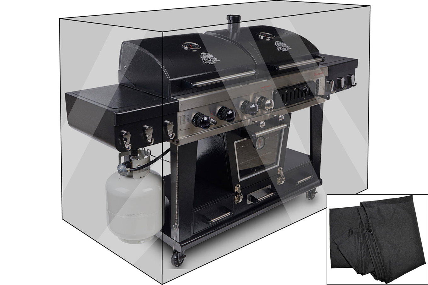 OUTFLEXX Housse de protection Premium, pour barbecues, par ex. 17311, noir, 191 x 67 x 123 cm, résistant à l'eau 19907__1