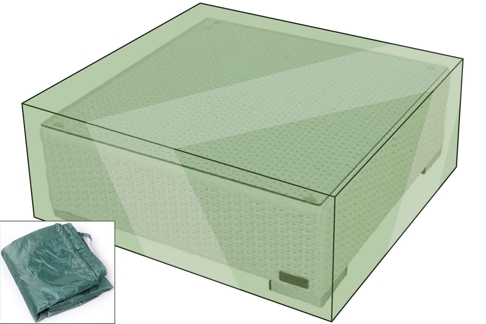 OUTFLEXX Housse de protection standard adaptée par ex. pour tabouret, vert, 72x72x38 cm 3404__1