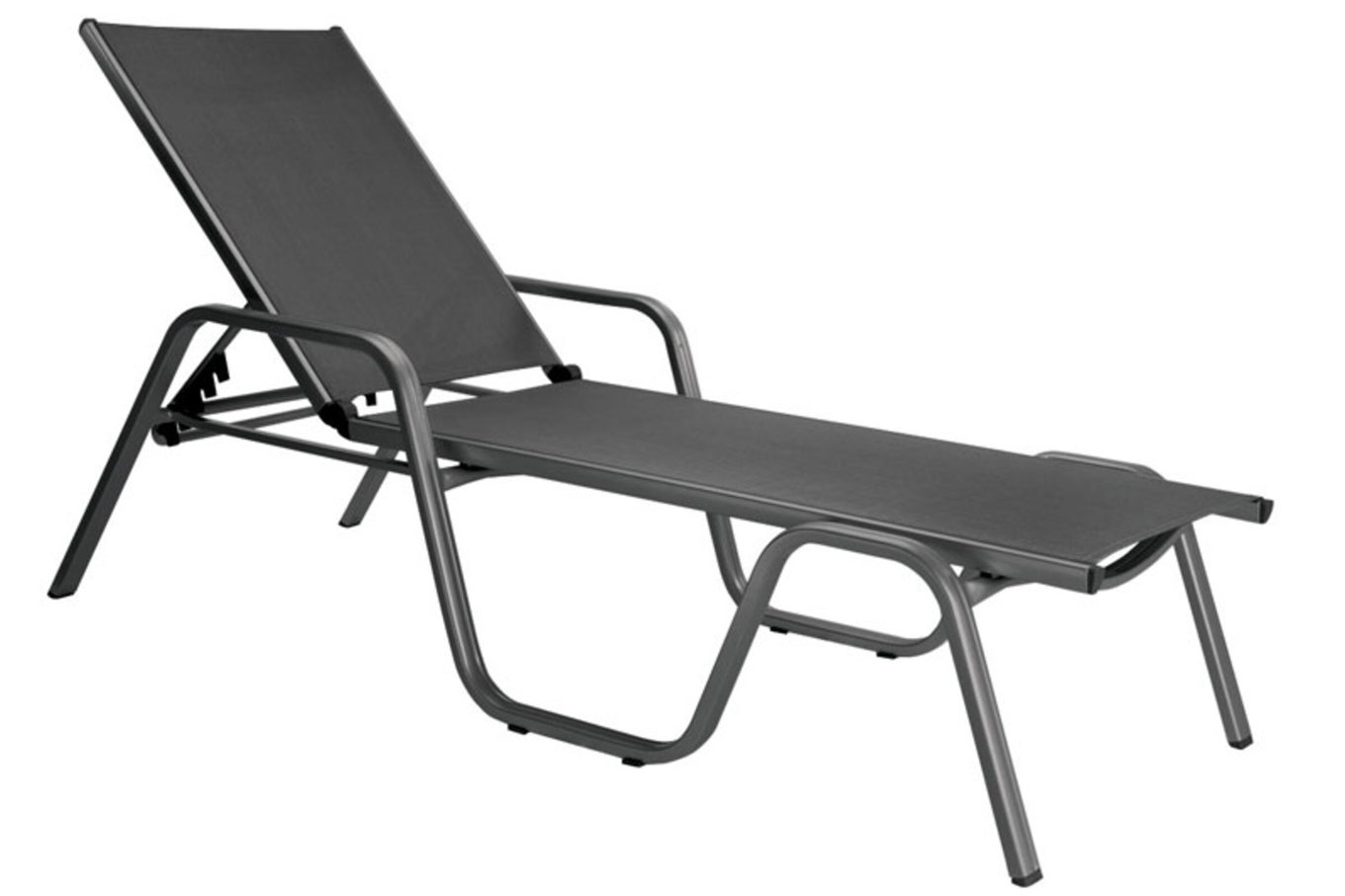 KETTLER BasicPlus Bain de soleil empilable, anthracite/anthracite, Alu/Textilène, 202 x 70 x 37,5cm, 0301214-7000 10707_2__1