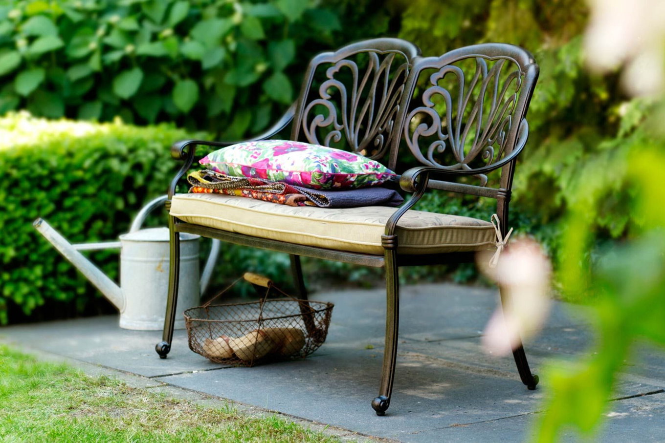 HARTMAN Amalfi Banc 2 places, bronze, fonte d'alu, avec coussin réversible 18951__1