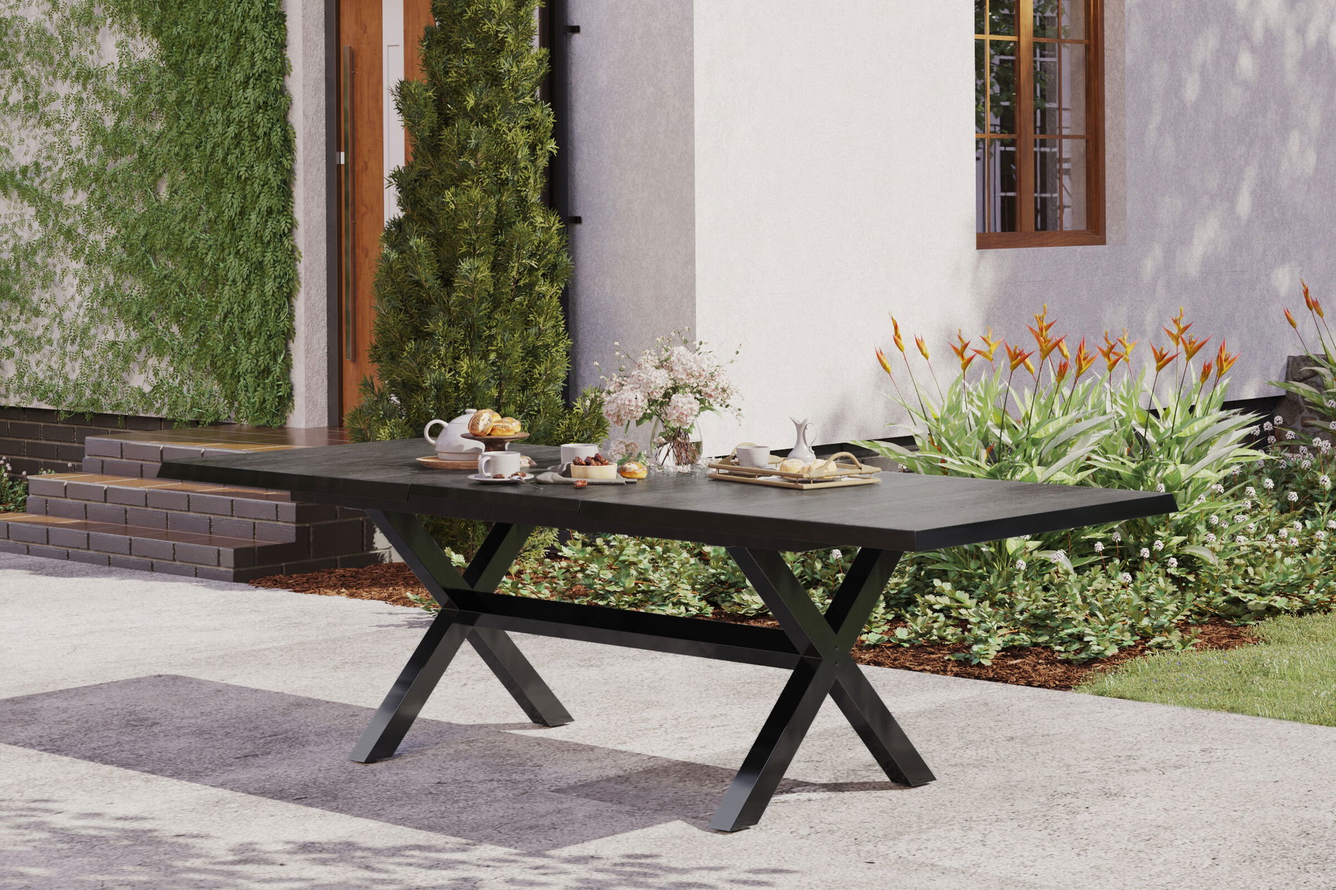 SIENA GARDEN Messina Table extensible, anthracite, aluminium, 200/260x100 cm, extensible 23714__1