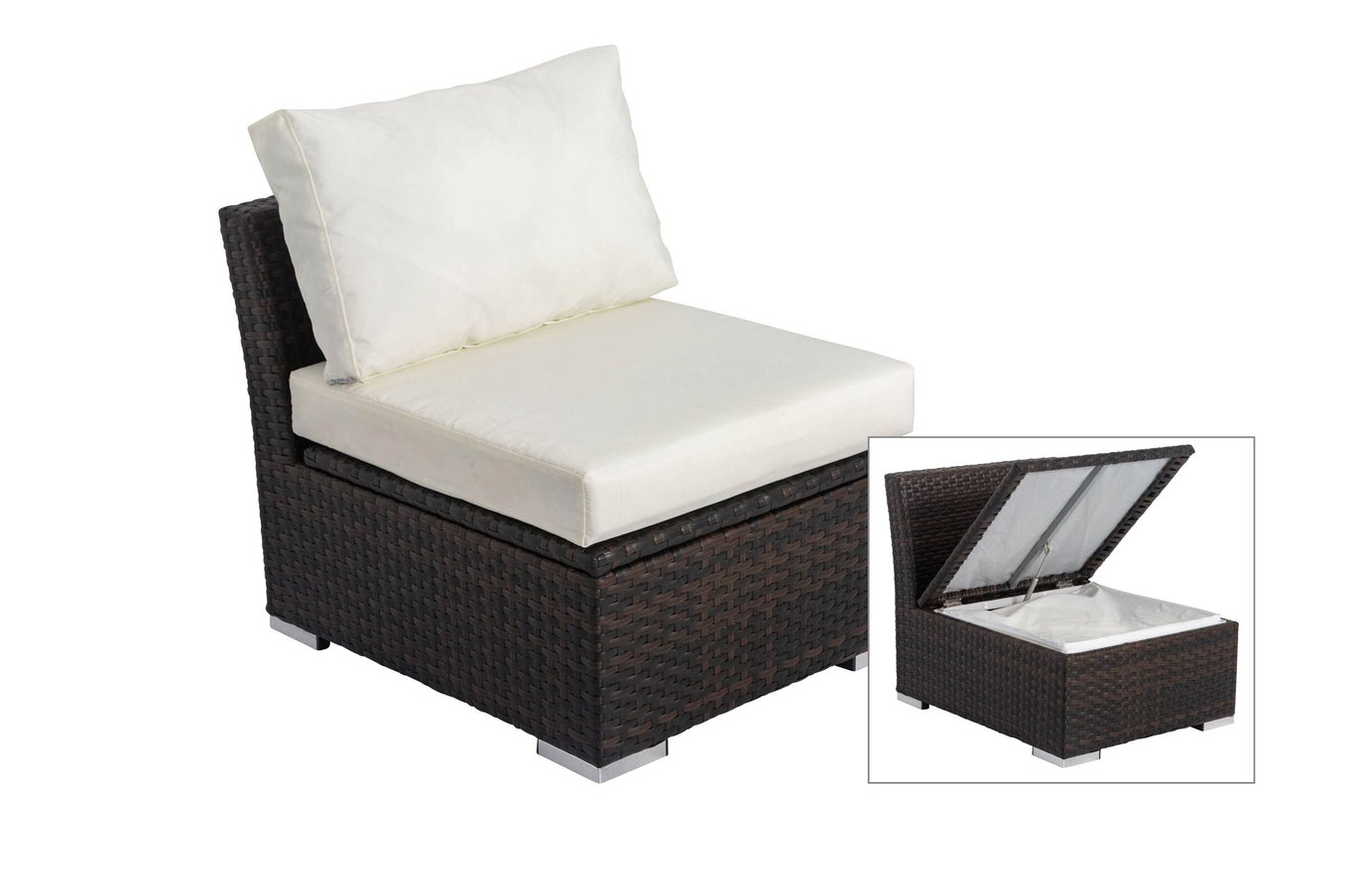 OUTFLEXX Élément central, marron marbré, résine tressée, 63 x 78 x 65 cm, adapté pour 7759-BOX 18375_BOX__1