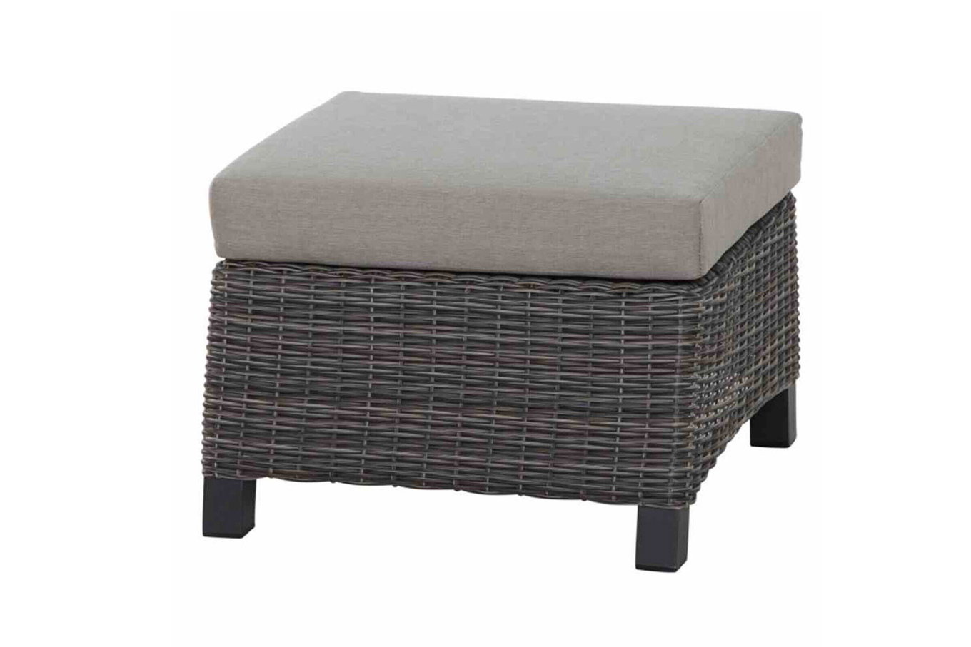 SIENA GARDEN Corido Pouf de salon, charcoal, Alu / Tressage Gardino®, 60x57x42 cm 20200__1