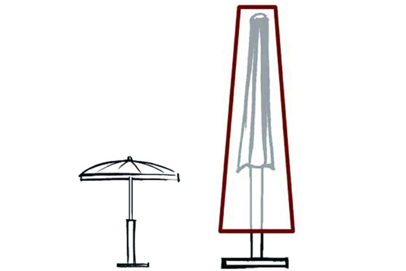 GARVIDA Housse de protection pour parasols Ø 250 - 400 cm, marron, tissu polyester, 212 x 57/18 cm, avec cordon de serrage 19088__1
