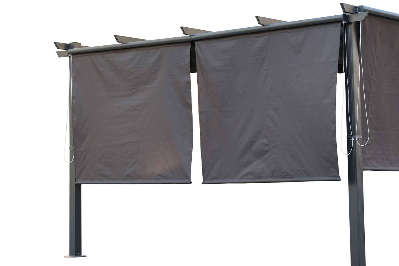 OUTFLEXX Set de 2 rideaux pour pergola 4 x 3 m, anthracite, pour 13411/16071, par rideau 168x145cm 21812__1