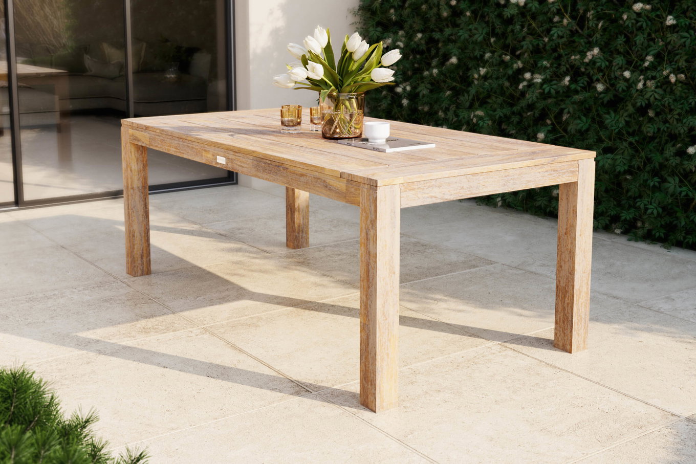 Table à manger OUTFLEXX, naturel, acacia, 200 x 100 cm, aspect teck, produit certifié FSC® 21916__1