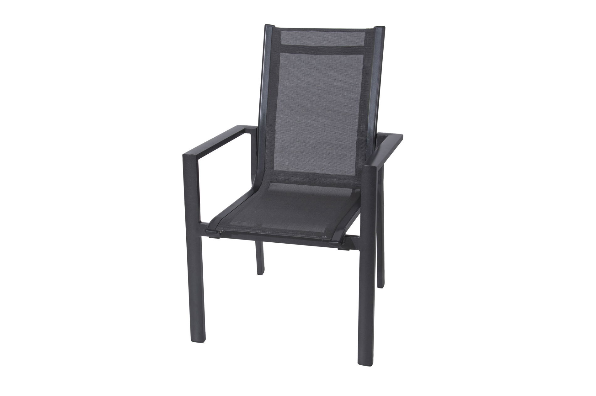OUTFLEXX Fauteuil empilable, anthracite/gris, Alu/Textilène, 65 x 60 x 94 cm 21314__1