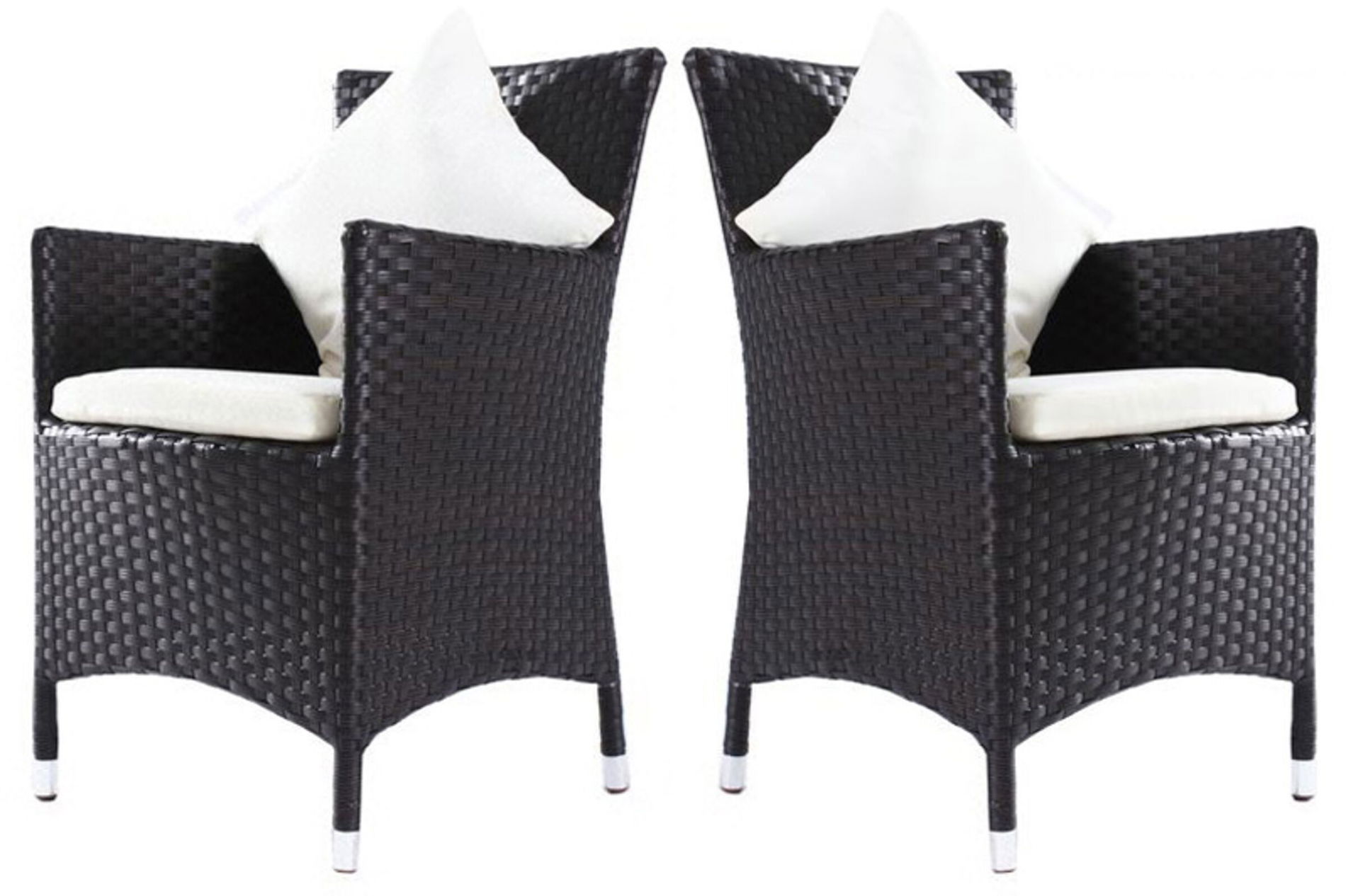 OUTFLEXX Lot de 2 fauteuils, marron, résine tressée coussins inclus 2036__1