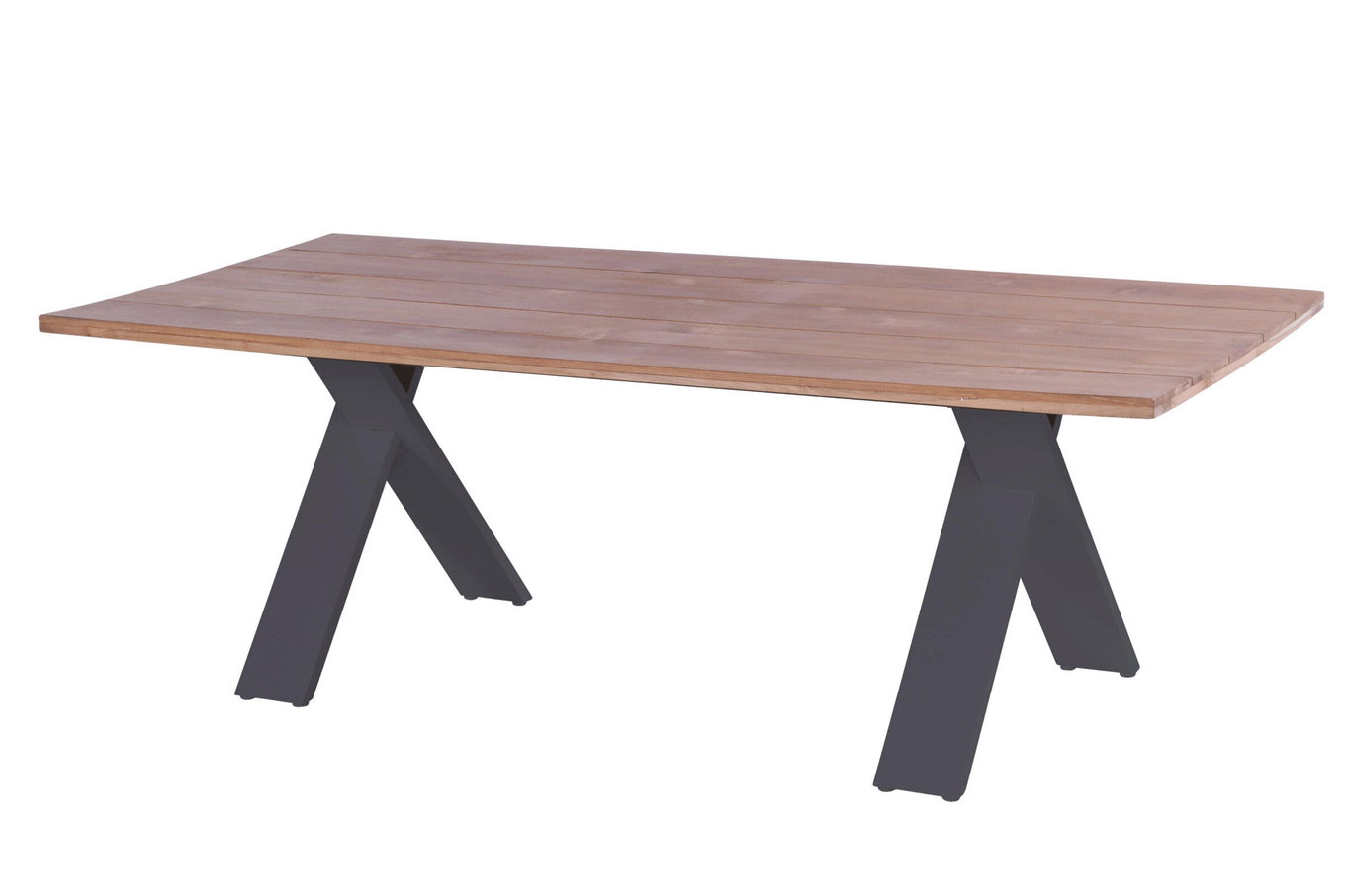HARTMAN Xanadu Table à manger, xerix, alu / teck, 220 x 100 cm, piètement en X 20405__1
