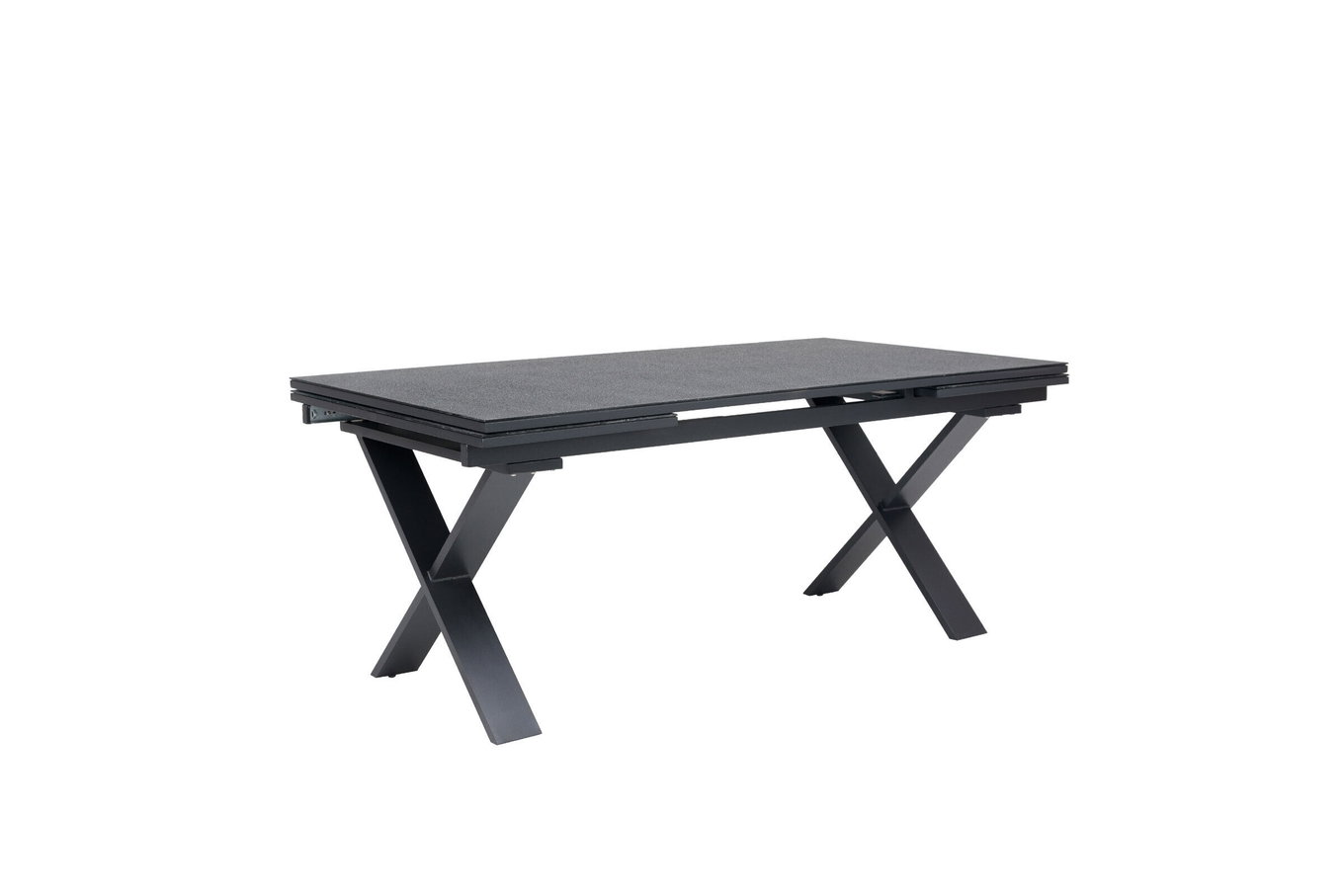 Table extensible OUTFLEXX Toronto, anthracite mat, alu/Spraystone, 180/280x100cm, extension à tiroir 21753__1