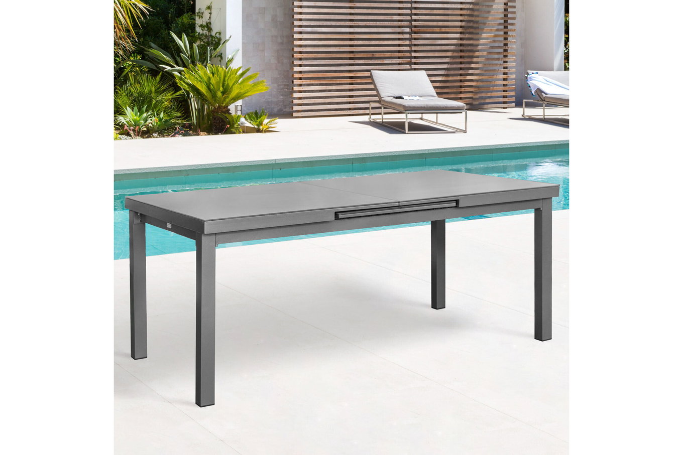 Table extensible Premium OUTFLEXX, graphite, Aluminium/Verre, 180/240x100cm, mécanisme d'extension automatique 21877__1