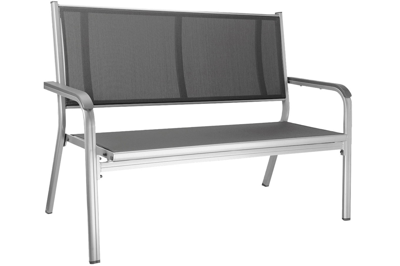 KETTLER BasicPlus Banc 2 places, argent/anthracite, Alu/Textilène, 140x65cm, 0301211-0000 10708_1__1