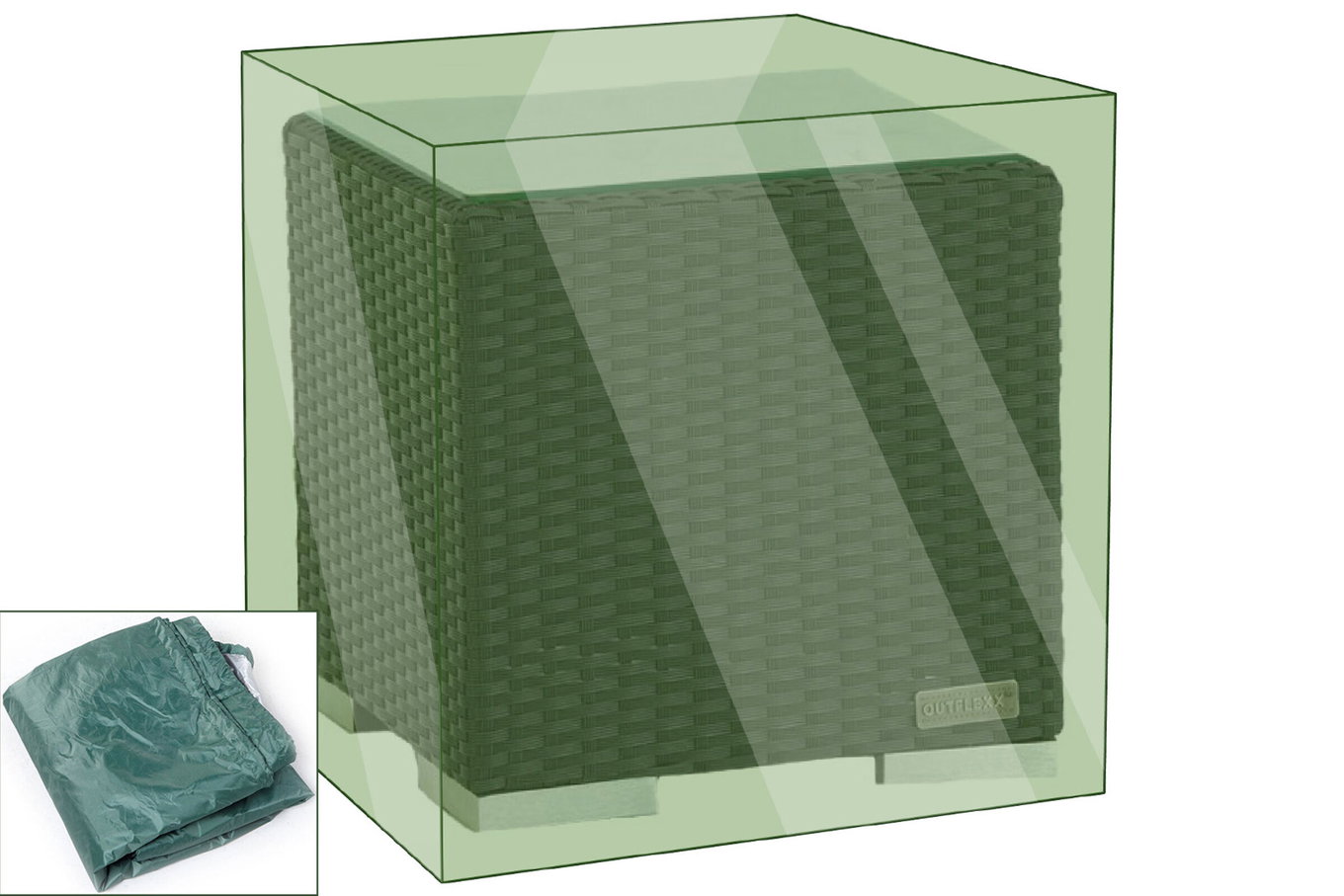OUTFLEXX Housse de protection standard pour table d'appoint, 42x42x38 cm, vert 3406__1