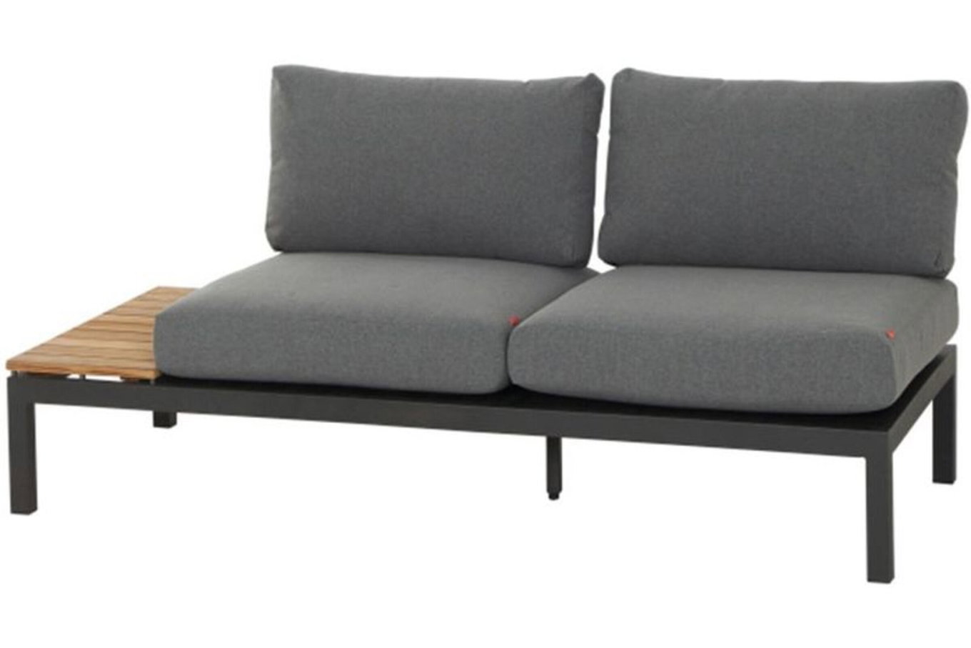 SIENA GARDEN Alvida Canapé deux places à droite, anthracite/naturel, Aluminium/Ranotex/Teck, 84x175x70 cm, coussins inclus 19604__1