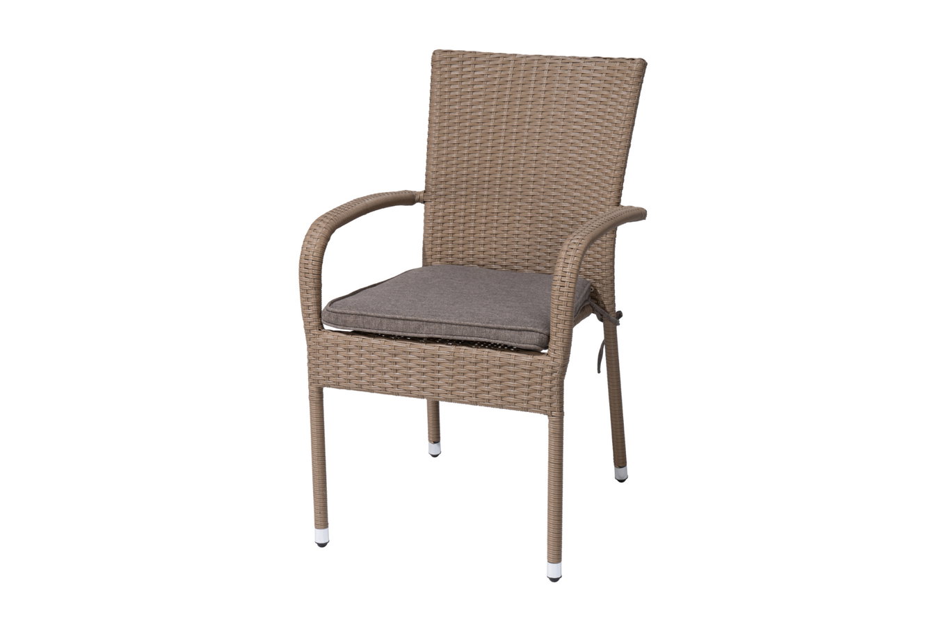 OUTFLEXX Rabida Basic Chaise empilable, champagne chiné, résine tressée, 64 x 56 x 92 cm, coussin inclus 20154__1