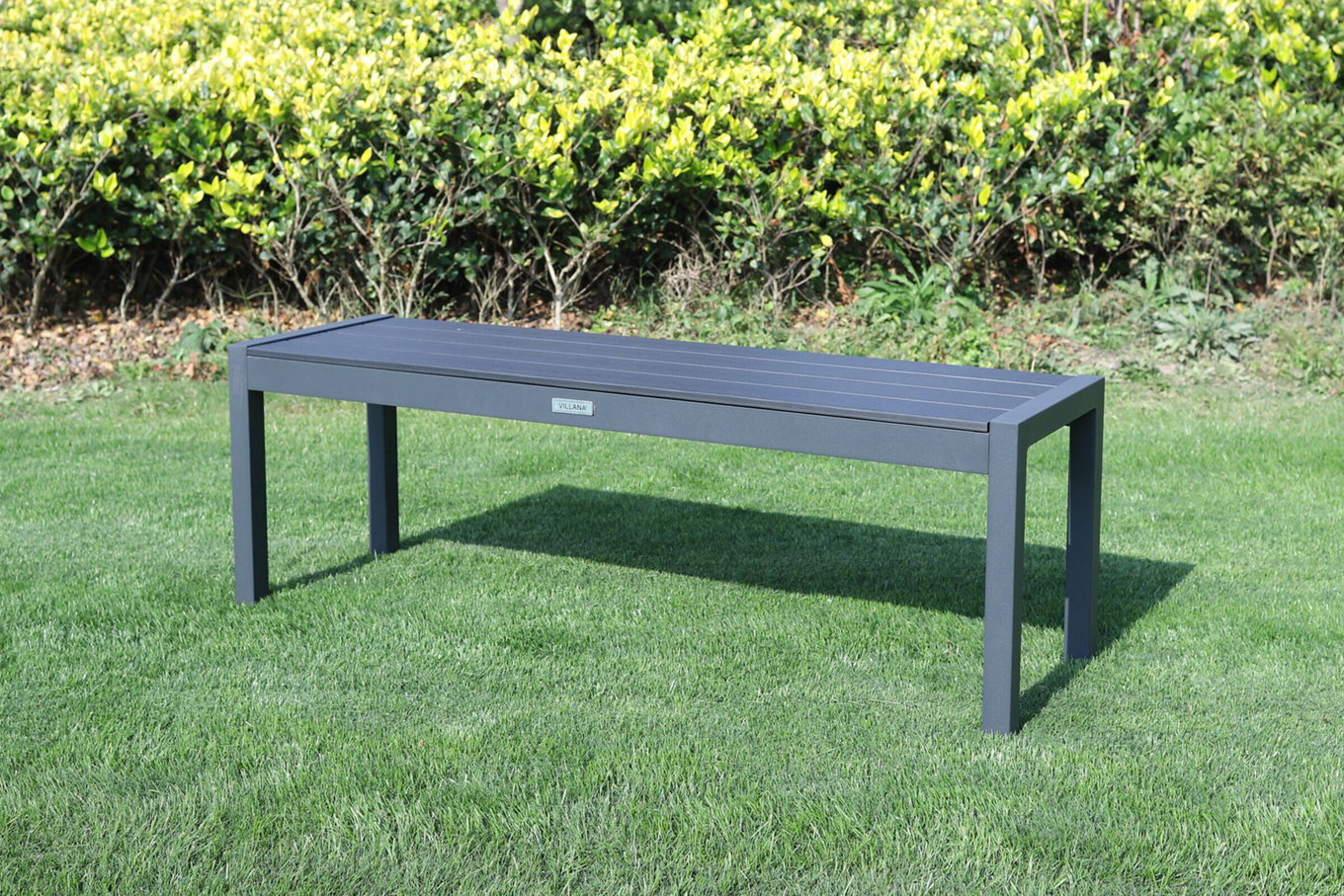VILLANA Sylvania Banc, anthracite, Alu/Imitation bois, 135x40x45 cm, pour jusqu'à 3 personnes 21648__1