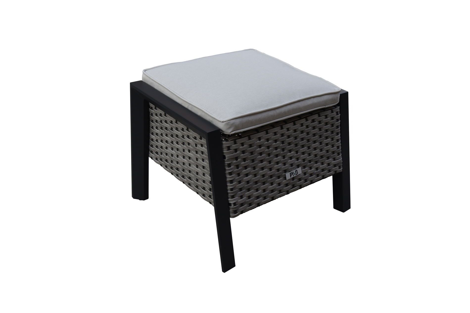 OUTFLEXX Louvra 2 Repose-pieds design, naturel/anthracite, résine tressée, 59x55x46cm, coussin inclus 21623__1