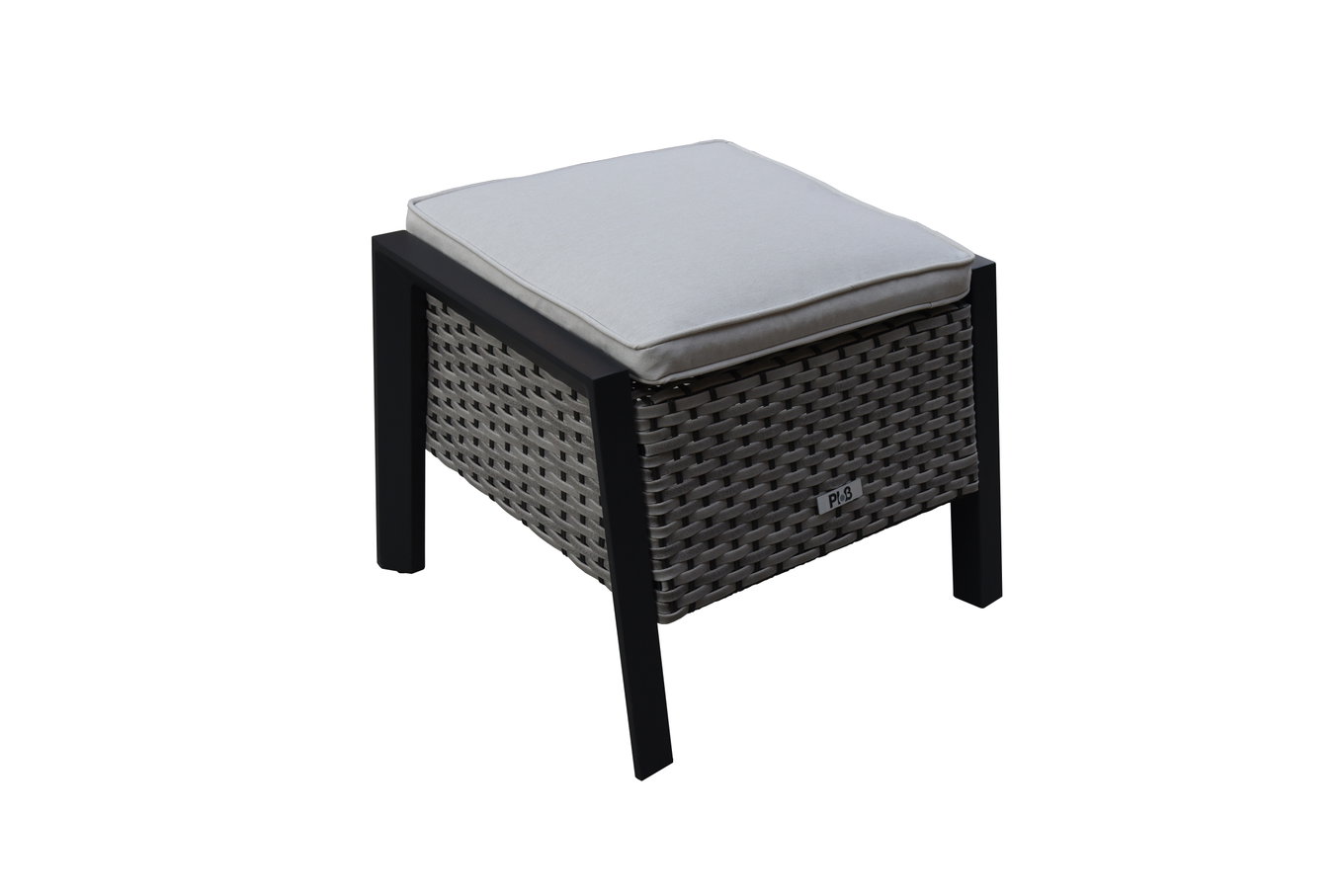 OUTFLEXX Louvra Select Repose-pieds design, naturel/anthracite, résine tressée, 59x55x46cm, coussin inclus 21623__1