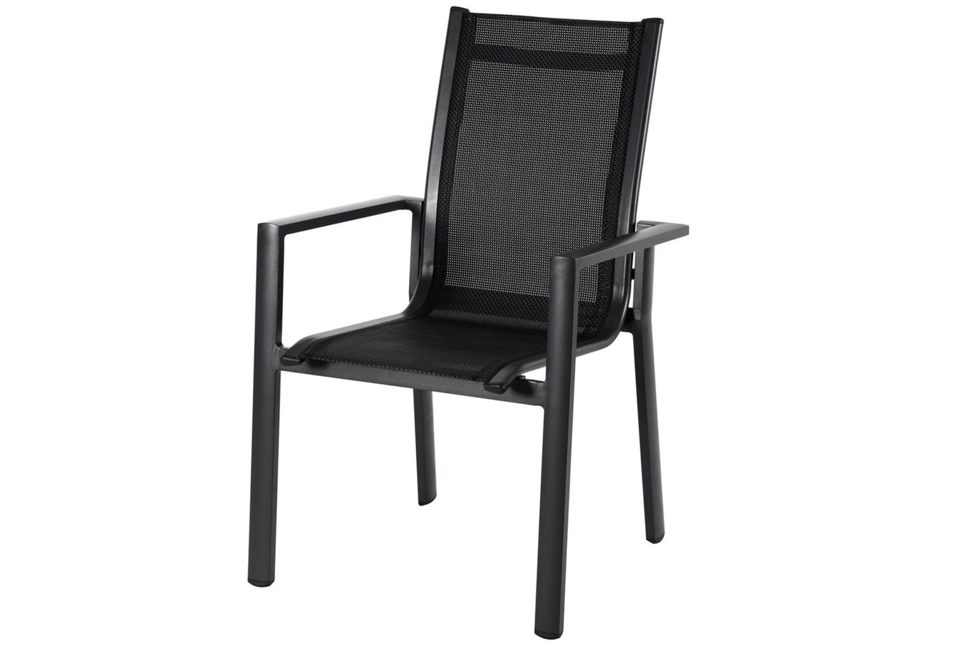 OUTFLEXX Fauteuil empilable, anthracite mat/noir, Alu/Textilène, 60x69x93,5cm 18342__1