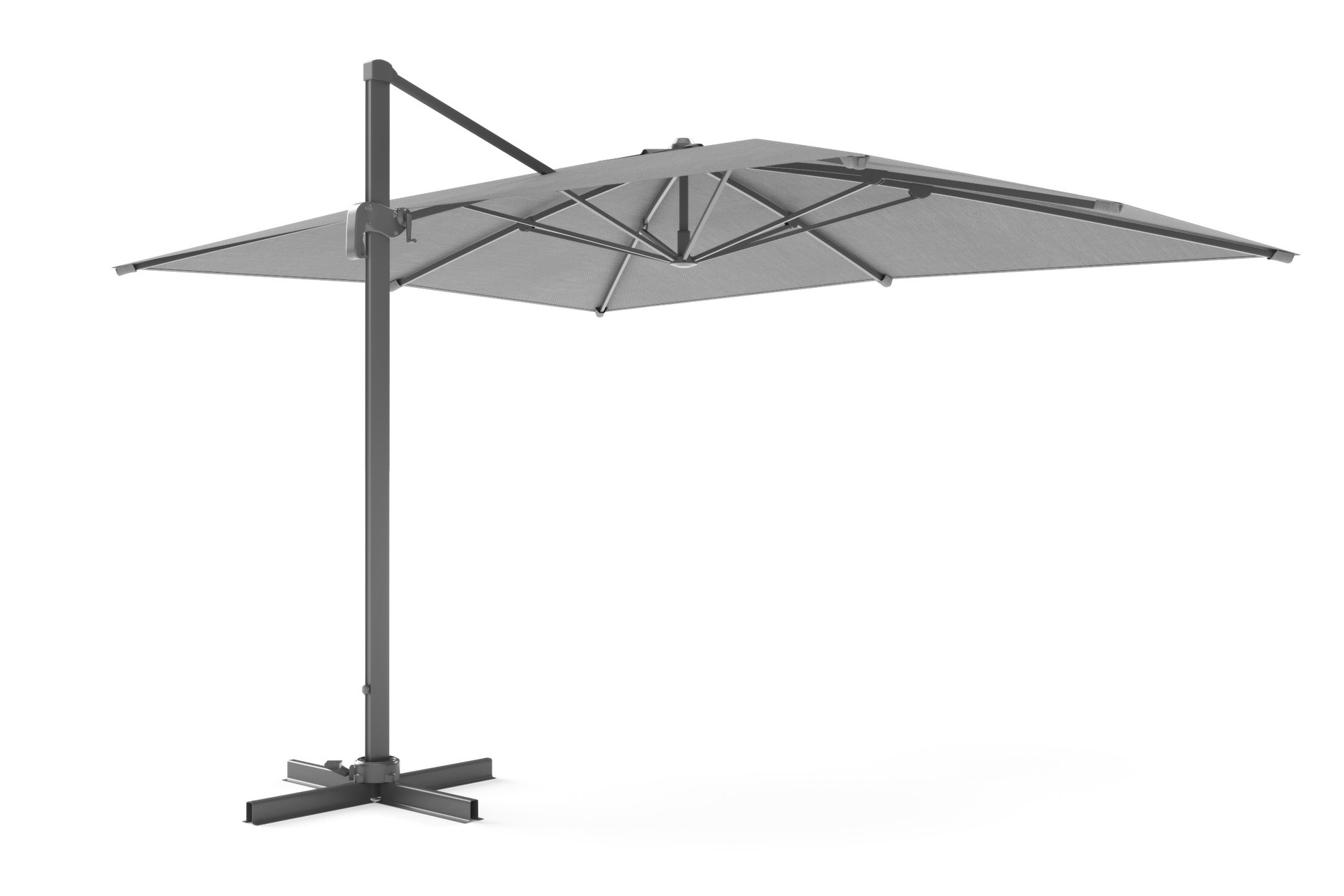 OUTFLEXX Sydney Parasol déporté, anthracite, aluminium thermolaqué, 400 x 300 cm, incl. support à dalles