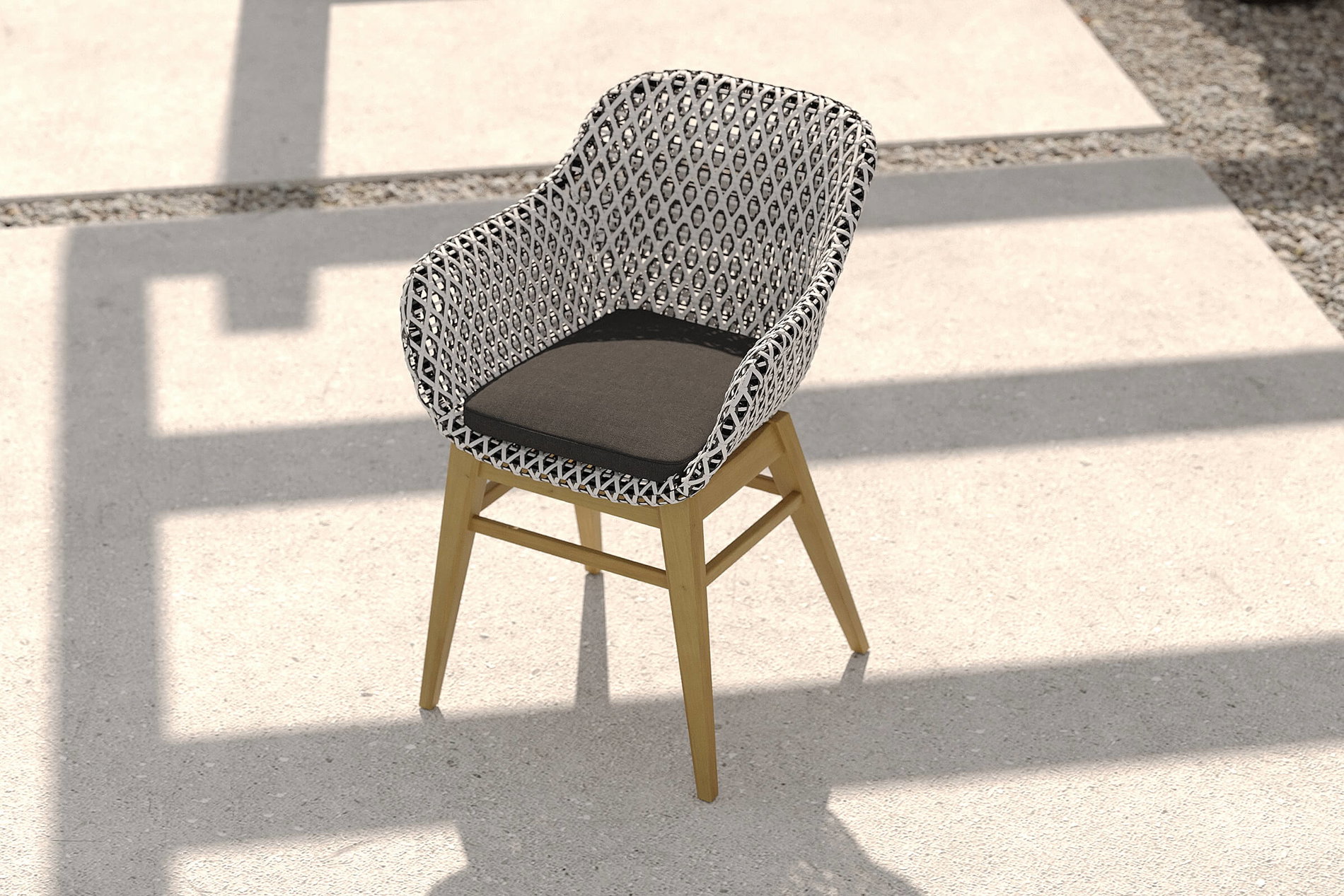OUTFLEXX Bali Dining Sessel, schwarz/weiß/natur, Polyrattan/Akazie/Stahl, 56 x 58 x 78 cm, wetterfest, inkl. Olefin-Kissen, FSC®-zertifiziertes Produkt OUTFLEXX Bali Dining Sessel, schwarz/weiß/natur, Polyrattan/Akazie/Stahl, 56 x 58 x 78 cm, wetterfest, inkl. Olefin-Kissen, FSC®-zertifiziertes Produkt
