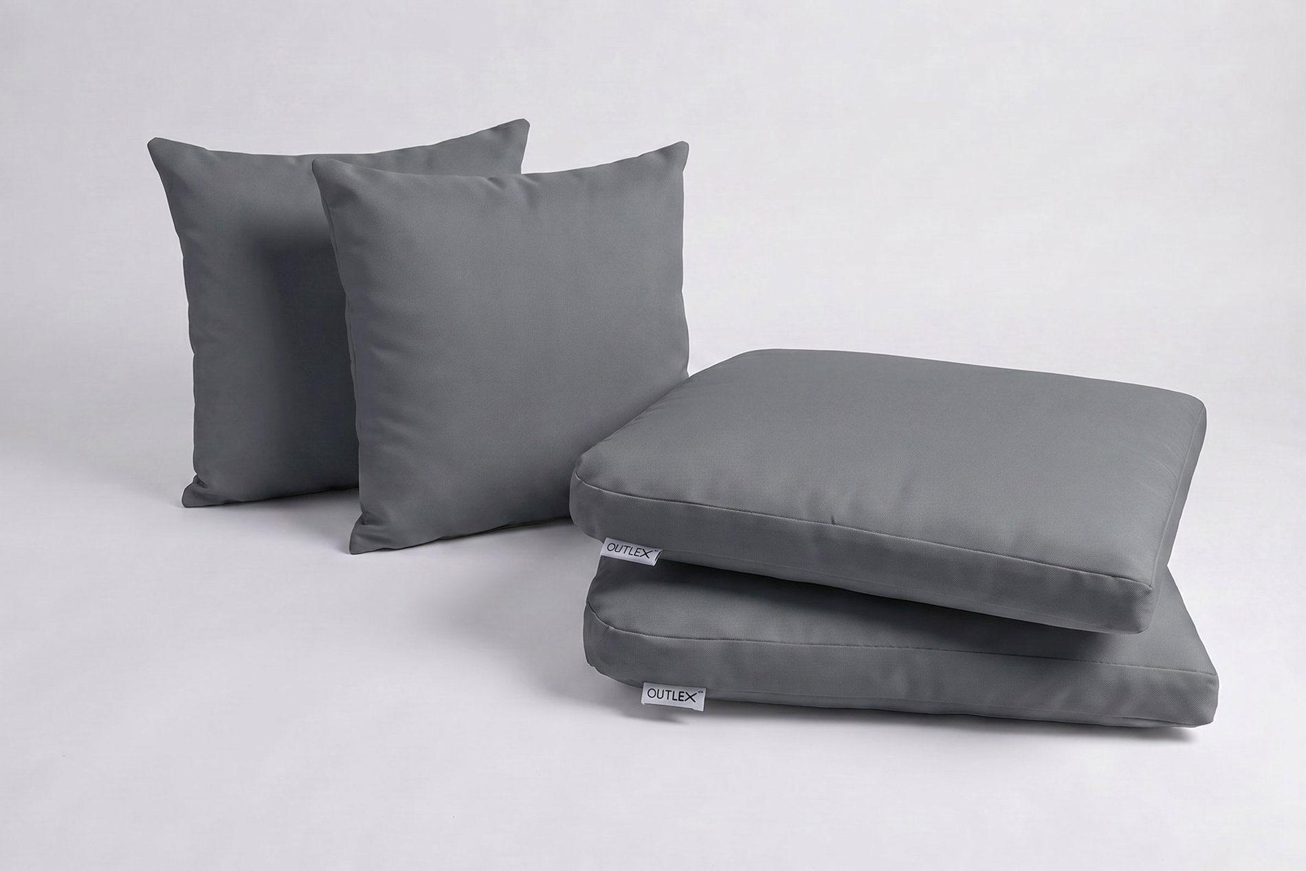 OUTFLEXX Auflagenset, 4-teilig, grau, für 2er Set Sessel 2035