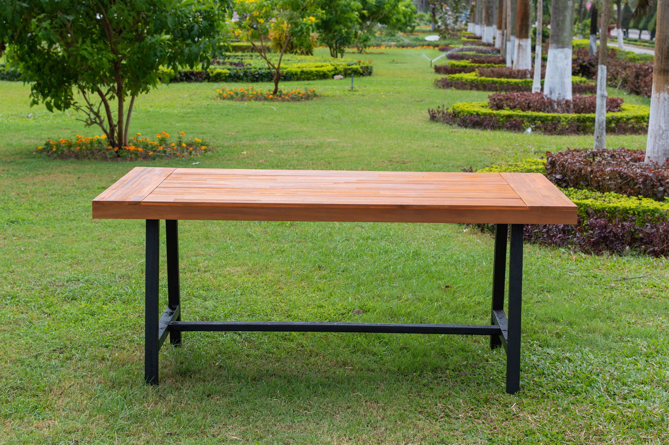 Table à manger OUTFLEXX, naturel/noir, Acacia, 172,5 x 90 cm, produit certifié FSC® 21925__1