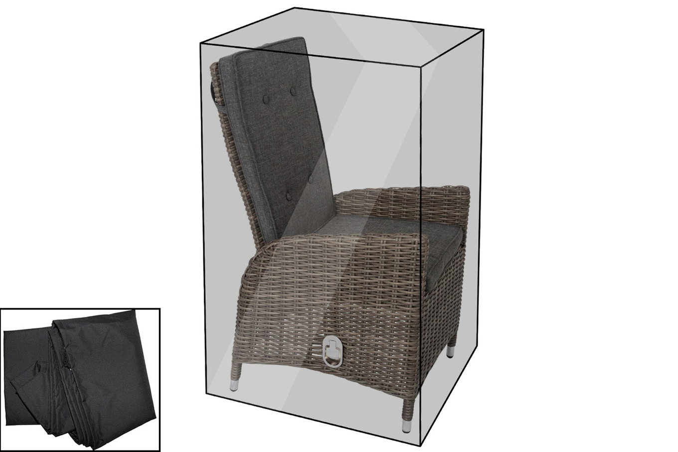 OUTFLEXX Housse de protection Premium, pour fauteuil Dining, par ex. 18368, noir, 58 x 68 x 63/109 cm, résistant à l'eau 18919__1