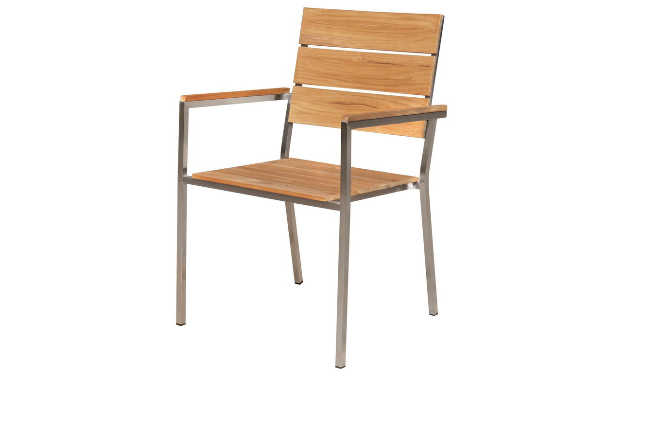 OUTFLEXX Chaise empilable, Teck/Acier inoxydable, 57x57x85cm, Produit certifié FSC® 13487__1