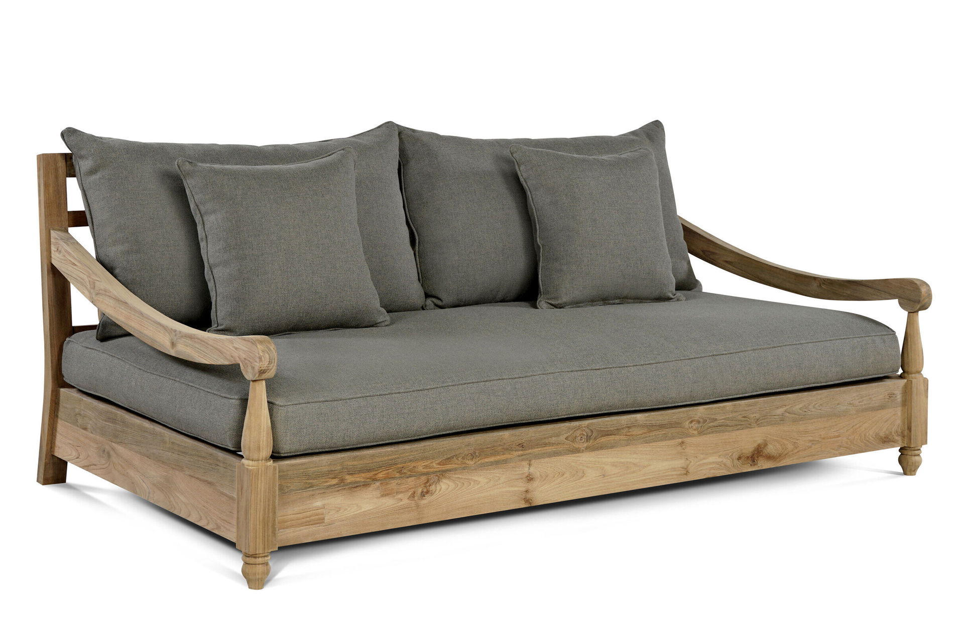 OUTFLEXX Canapé, naturel, teck recyclé, 190x112x82cm 2 places, coussins inclus, avec accoudoirs, produit certifié FSC®